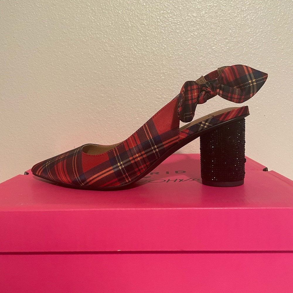 Betsy Johnson @ Torrid Plaid Heels with Bedazzled Heel